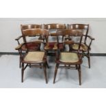 A set of five bar armchairs