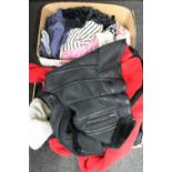 Two boxes containing assorted lady's clothing and jackets