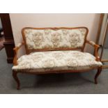 An Edwardian inlaid mahogany two seater settee width 148 cm