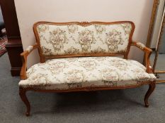 An Edwardian inlaid mahogany two seater settee width 148 cm