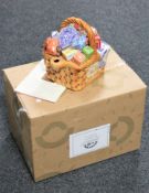 A boxed Ringtons Monty basket teapot with certificate number 2590