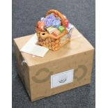 A boxed Ringtons Monty basket teapot with certificate number 2590