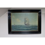 A 20th century continental school oil on canvas, sailing ship,