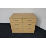 Two beech effect office under desk chests