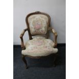 A salon armchair in tapestry fabric