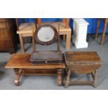 An antique mahogany mirrored wall shelf,