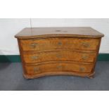 An antique mahogany shaped front dressing chest (no mirror)