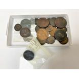 A good collection of Georgian and later copper coins, George III half penny etc.