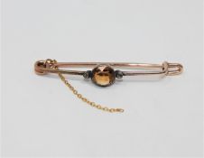 A yellow metal citrine bar brooch CONDITION REPORT: 5.4g.