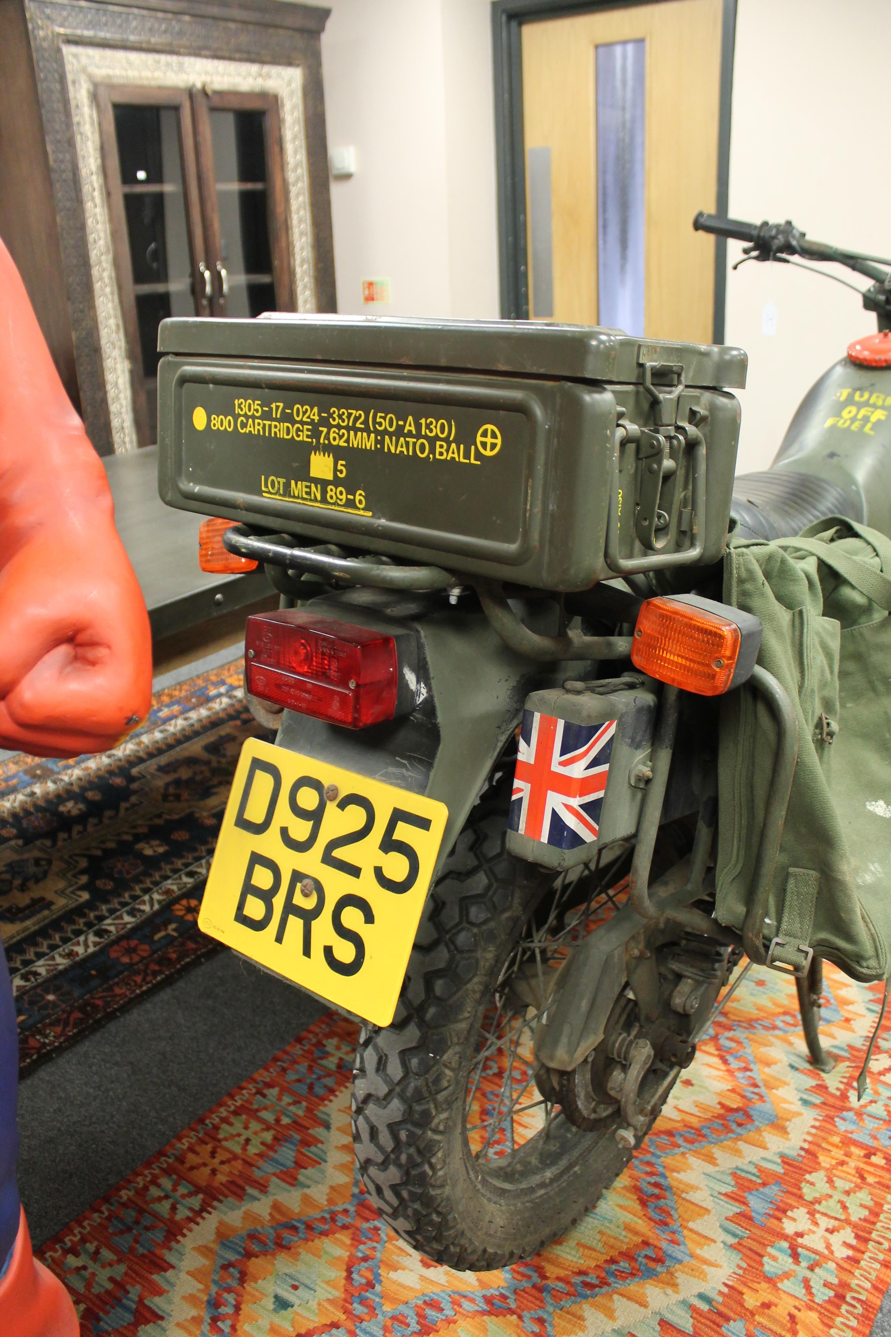 An Armstrong MT500 ex-British Army 500cc petrol motorcycle, colour green, registration D925 BRS, - Image 10 of 12