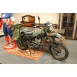 An Armstrong MT500 ex-British Army 500cc petrol motorcycle, colour green, registration D925 BRS,