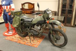 An Armstrong MT500 ex-British Army 500cc petrol motorcycle, colour green, registration D925 BRS,