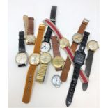 Ten various gent's wristwatches including Accurist, Timex, Roamer etc,