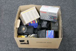 A box of assorted cameras : Canon, Pentax, Haminex,