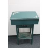 A hand painted clerk's desk on stand fitted a drawer