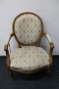 A salon armchair in classical fabric