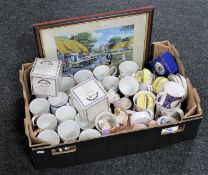 A box of Ringtons print, large quantity of Ringtons mugs, trinket dishes,
