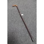 An antique cane 'Sunday' stick with briar head, length 93 cm.