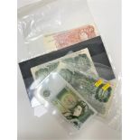 A collection of English bank notes - £1, Ten shilling notes,