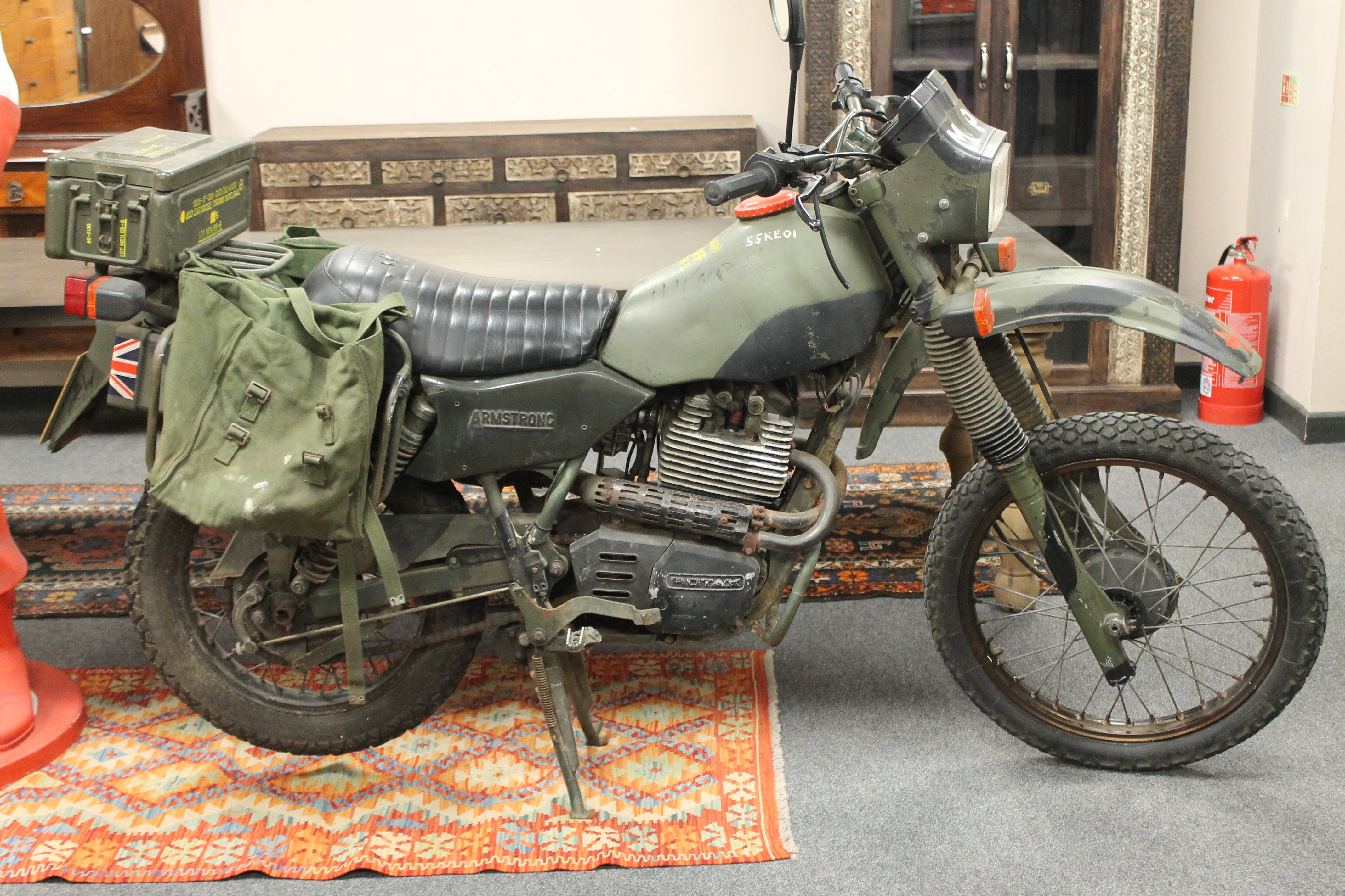 An Armstrong MT500 ex-British Army 500cc petrol motorcycle, colour green, registration D925 BRS, - Image 2 of 12