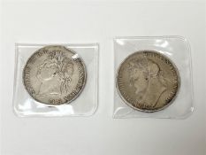 Two George III Crowns - 1821 & 1822 (2)