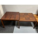 A pair of square Danish coffee tables