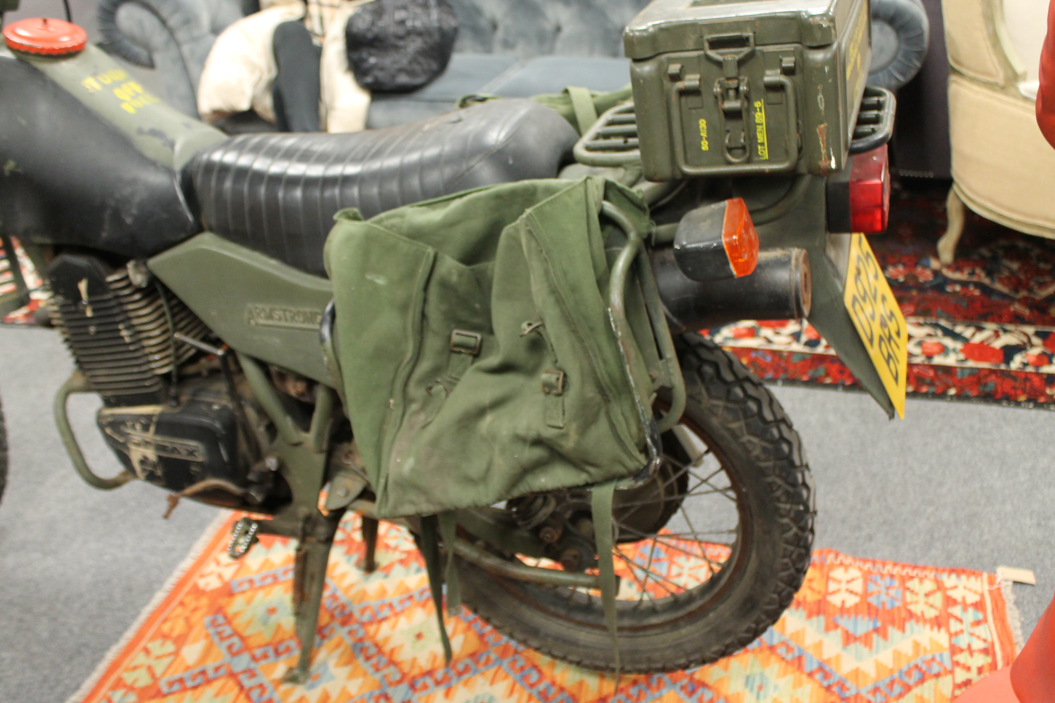 An Armstrong MT500 ex-British Army 500cc petrol motorcycle, colour green, registration D925 BRS, - Image 11 of 12