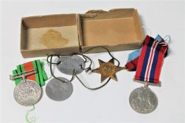 A WWII medal trio comprising War Medal, Victory Medal and 1939-45 Star,