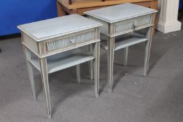 A pair of shabby chic bedside tables fitted a drawer