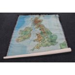 A 20th century pull down German map of the British Isles