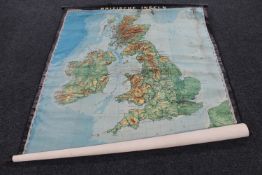 A 20th century pull down German map of the British Isles