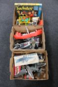 Three boxes of vintage toys, Twister game,