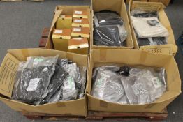 New stock : Four boxes of mixed trousers, various colours,