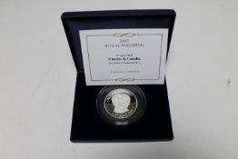 A 2005 Royal Wedding of Charles & Camilla silver proof 2oz coin, a limited edition of 2500,