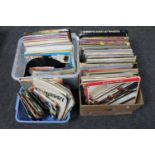 Two boxes and a crate of vinyl LP records : The Beatles,