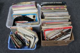 Two boxes and a crate of vinyl LP records : The Beatles,