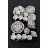 Two trays of Mid Winter floral tea china