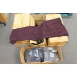 New stock : Two boxes of lady's purple trousers and two boxes of sequin skirts,