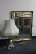 A gilt framed mirror,