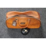 A vintage Mitre holdall containing bowling balls