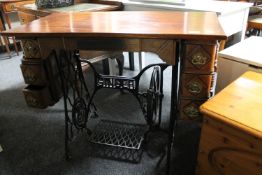 A Singer treadle sewing machine table (no machine)