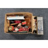 A box of Pelham puppet in box, children's annuals,