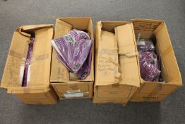 New stock : Four boxes of ladies purple trousers with sequins,