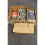 New stock : Two boxes of lady's pink and green t-shirts,