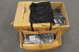 New stock : Four boxes of black satin skirts,