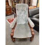 A Victorian mahogany gentleman's armchair,