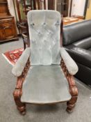 A Victorian mahogany gentleman's armchair,