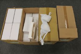 New stock : Four boxes of white gel bras,