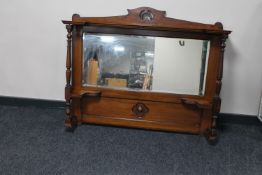 An Edwardian mahogany framed overmantel mirror