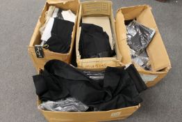 New stock : Four boxes of black trousers,